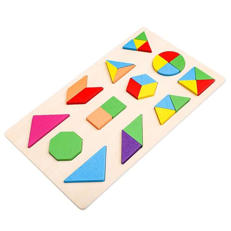 Tablero de división igual geométrica forma a juego panel rompecabezas de madera jardín de infantes educación temprana juguetes educativos tablero de agarre de mano