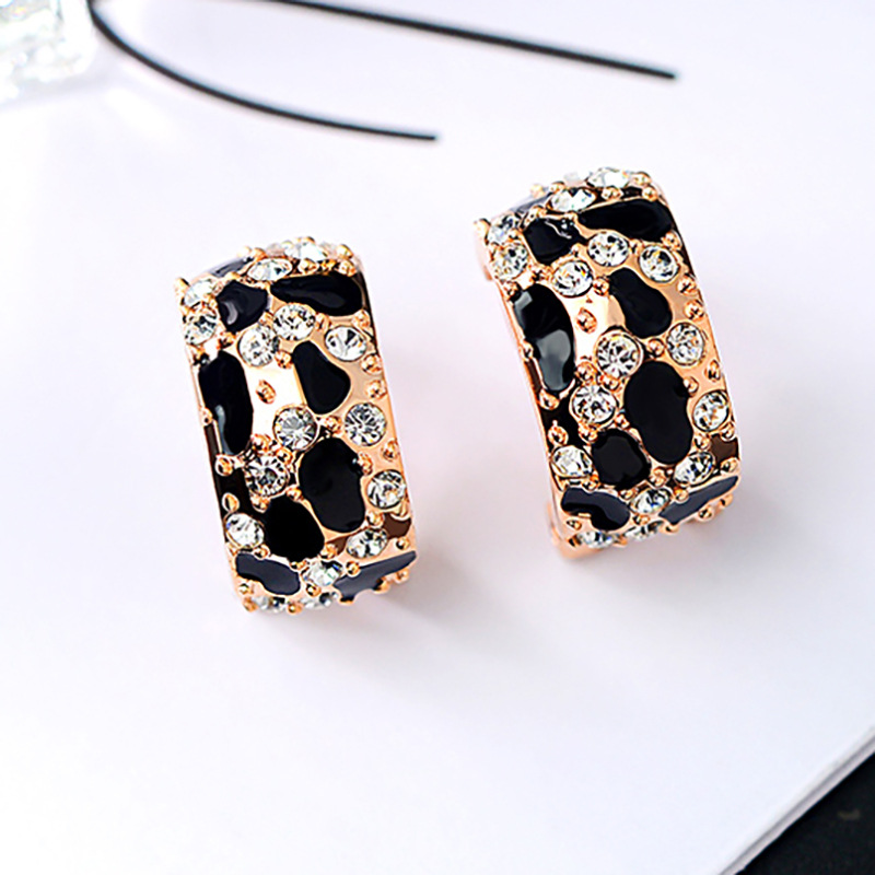 Korean fashion leopard pattern diamond crystal earringspicture7