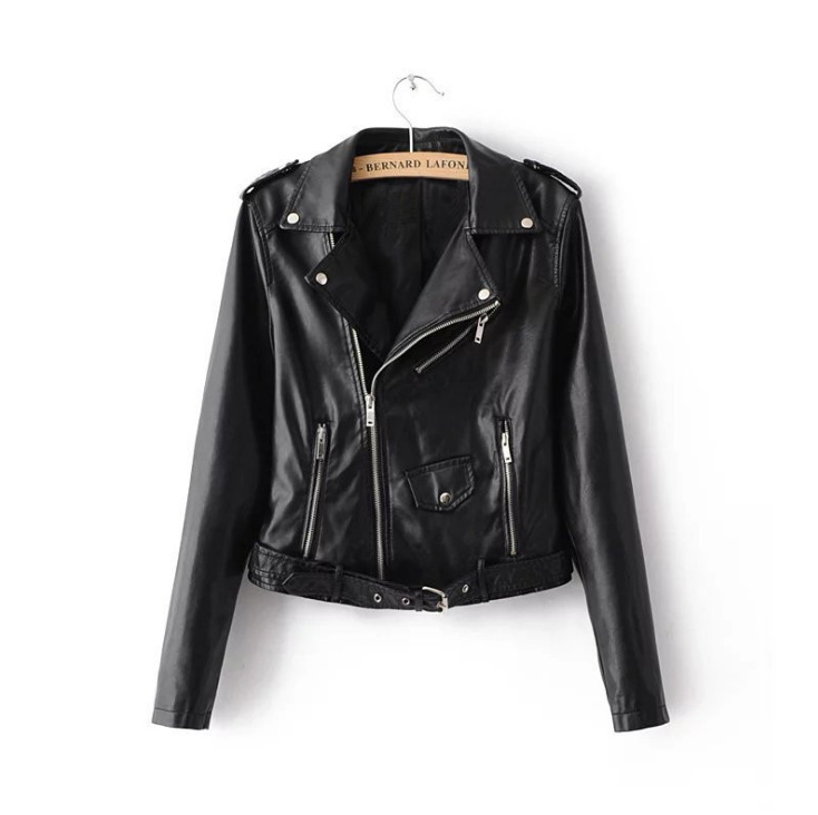Cross-border Supply Spring and Autumn New Motorcycle Korean PU Leather Women's Jacket Short Slim-fit Small Suit Women's Jacket