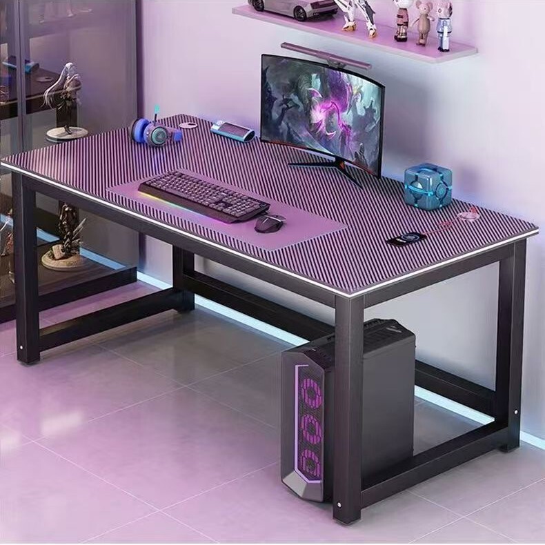 E-sports desk, simple home-use computer desk for bedroom, minimalist desk for rental housing, carbon fiber pattern table, simple writing desk E-sports desk, simple home-use computer desk for bedroom, minimalist desk for rental housing, carbon fiber pattern table, simple writing desk