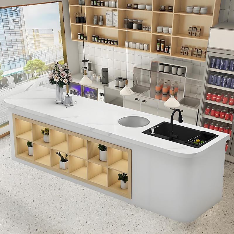 花店操作台收银台花艺工作台水果店果切台公司水吧台柜台风