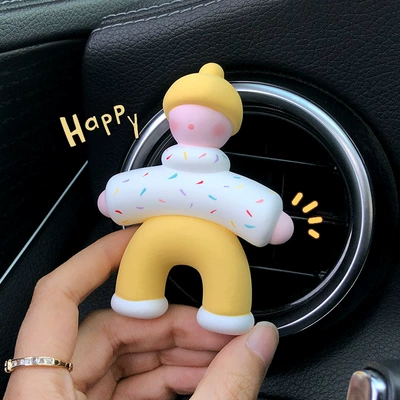 Car Aromatherapy Car Perfume Air: Car Perfume Aromatherapy - yellow-donut-little-man