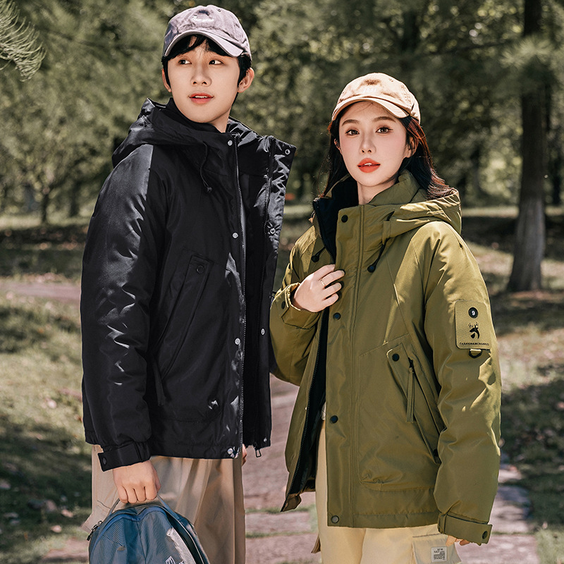 Comercio exterior chaqueta de algodón mujer 2025 invierno nuevo trabajo chaqueta de algodón chaqueta pareja corta suelta al aire libre chaqueta de asalto image 5