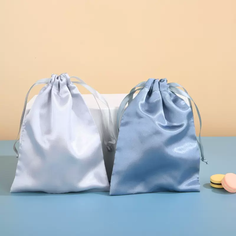 定制色丁布束口袋真丝眼罩色丁收纳袋抽绳绸缎布袋赠品收藏柔软包