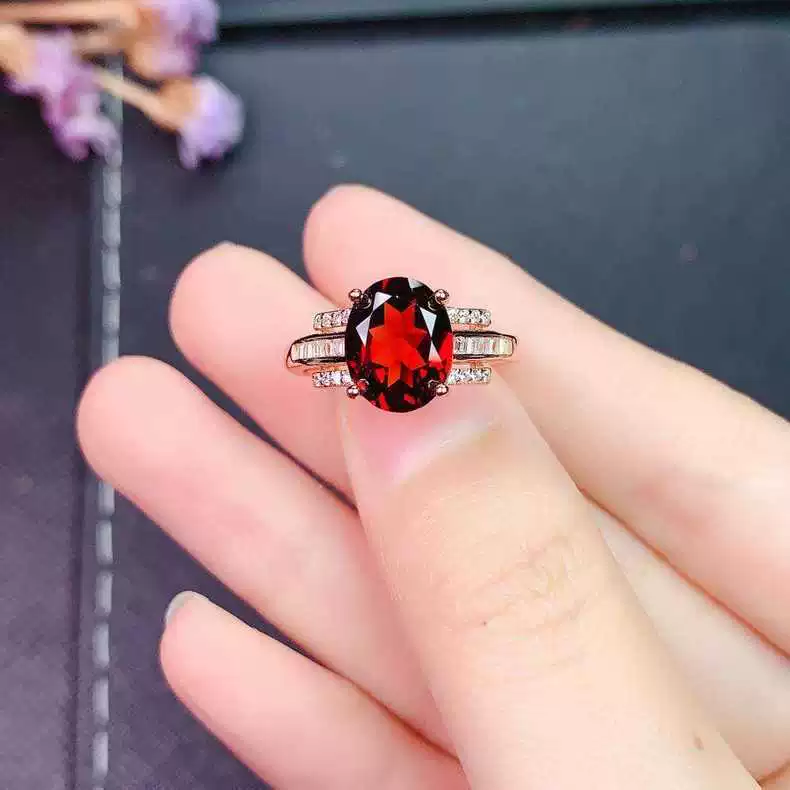 Милое Ruby кольцо с камнем граната из Мозамбика, подарок на день рождения