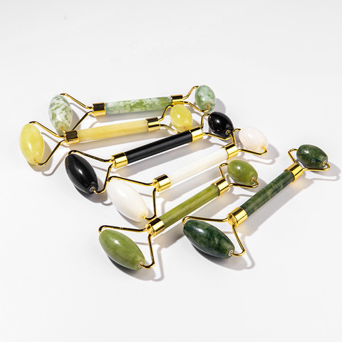 Natural jade beauty device manufacturer wholesale conference gift double-headed facial jade roller Xiu jade massager beauty stick
