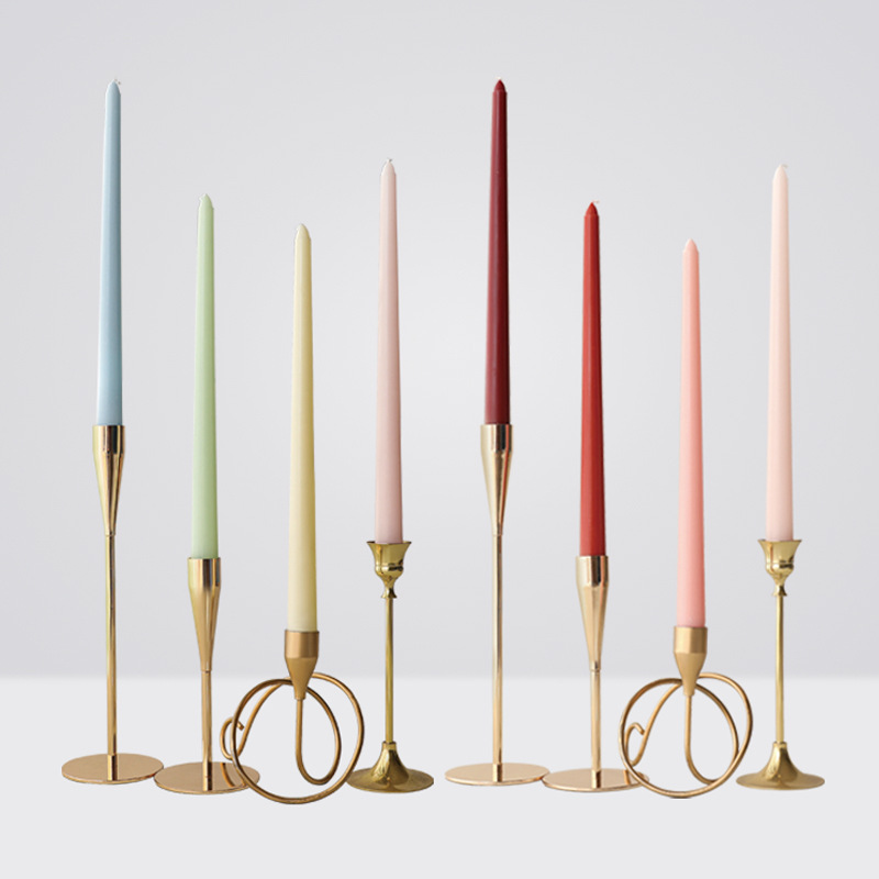 8 sets gradiente de color Morandi barra larga velas de colores 4 Unids romántico banquete de boda velas de cumpleaños de comida Occidental 30cm