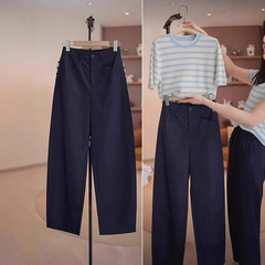 女性のためのシミタースーツパンツ 2025 新しい夏薄いハイウエストカジュアルワイドレッグパンツハイエンドドレープストレートパンツ