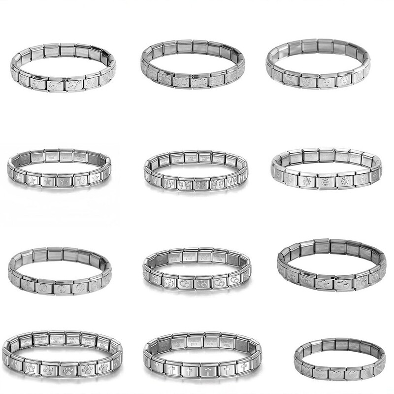 Cross-Border Popular Stainless Steel Elastic Modular Bracelet Versatile Silver Jewelry Chain DIY Detachable Fashion Bracelet Cross-Border Popular Stainless Steel Elastic Modular Bracelet Versatile Silver Jewelry Chain DIY Detachable Fashion Bracelet