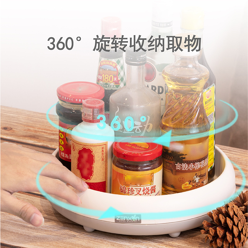 Revitalizing Rotating Spice Rack Kitchen Countertop Multifunctional Soy Sauce Bottle Condiment Storage Utility YH2451