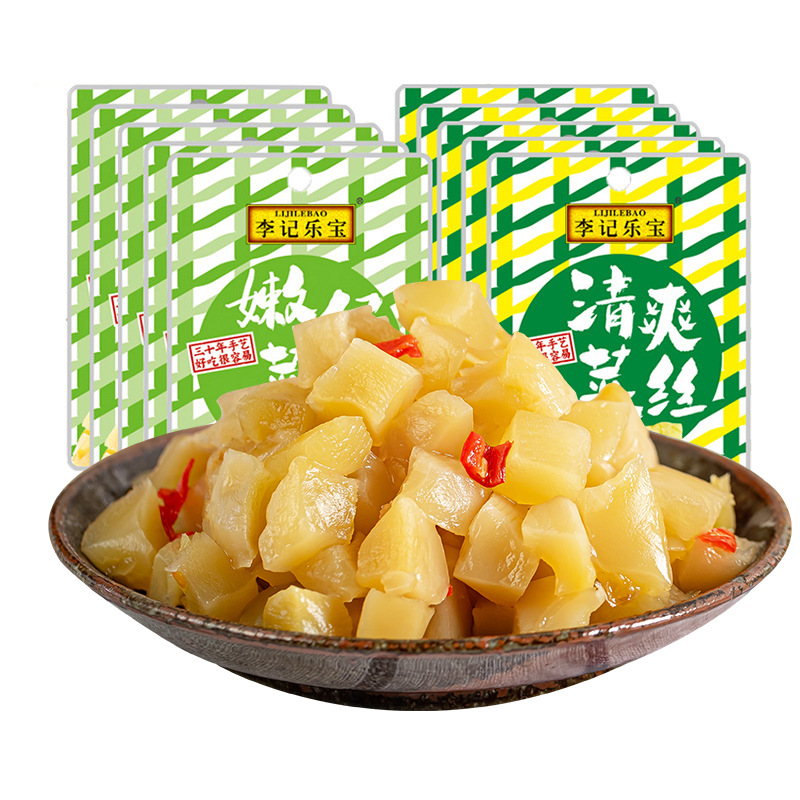 李记乐宝泡椒豇豆70g袋装 麻辣凉拌海带丝开胃榨菜泡菜早餐小咸菜