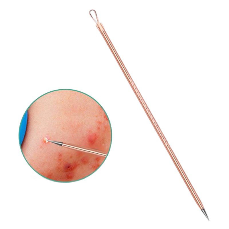 Kit de 4 agujas para acné color oro rosa, en stock, venta al por mayor, para eliminar espinillas, puntos negros y granitos