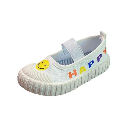 Girls canvas shoes 2024 spring new campus dance shoes, comfortable soft-soled white shoes, trendy for 1 to 6 years old