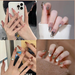Wearable Nail Art Glitter Nail Stickers Collection Removable Wearable Nail Fake Nails Wholesale 