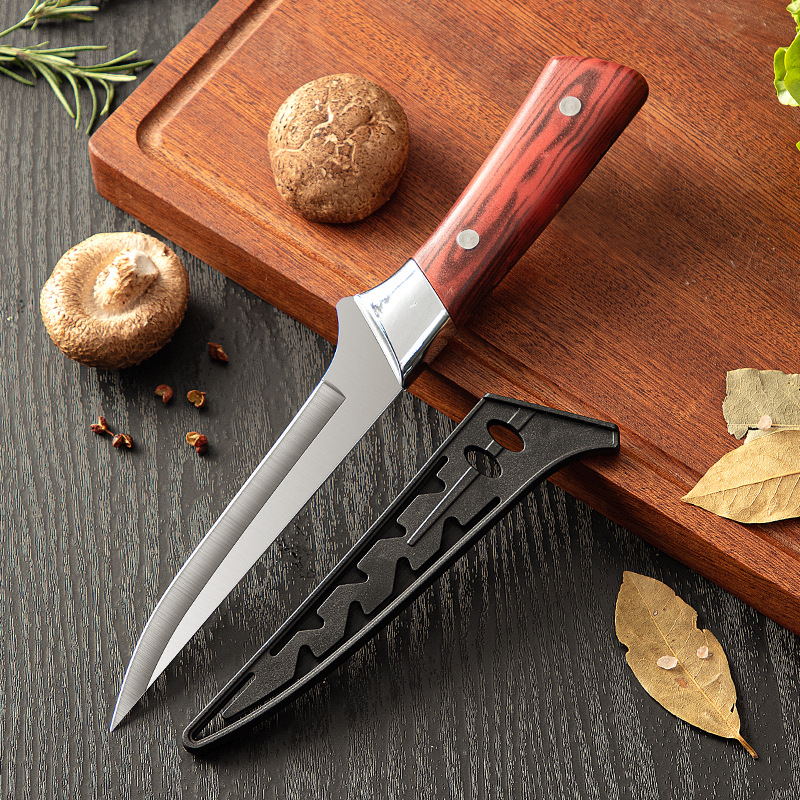 Cuchillo de corte especial para matar cerdos cuchillo de corte de hueso cuchillo de corte de carne cuchillo de carnicero afilado imitación patrón de palo de rosa sacrificio ganado cuchillo de punta de oveja