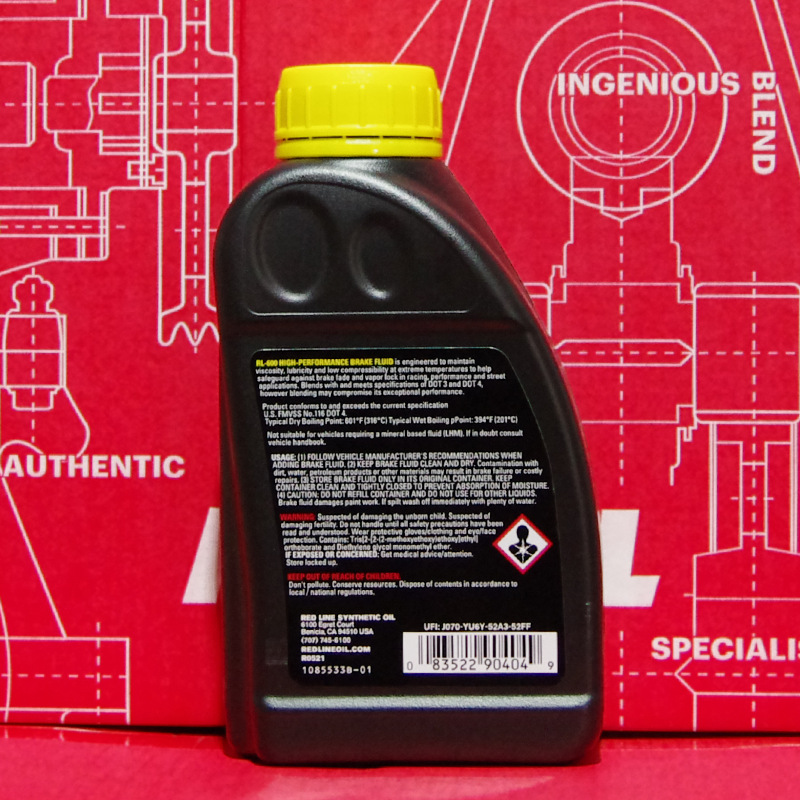 Red Line Imported from the United States Brake Fluid Dot4 Rl-600 500ml