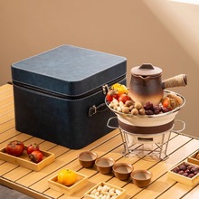 围炉煮茶器具全套冬天室外烤火炉户外便携式烧烤炉碳炉烤奶罐茶壶