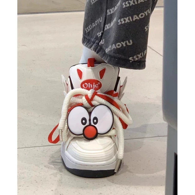 Cute sneakers, footwear for princess, fashionable demi-season high sports shoes