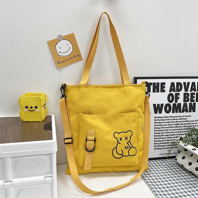 Large-capacity women's bag manufacturer in stock, fashionable Korean-style single-shoulder canvas bag, ins, high school and college students' hand-held tutorial bag undefined