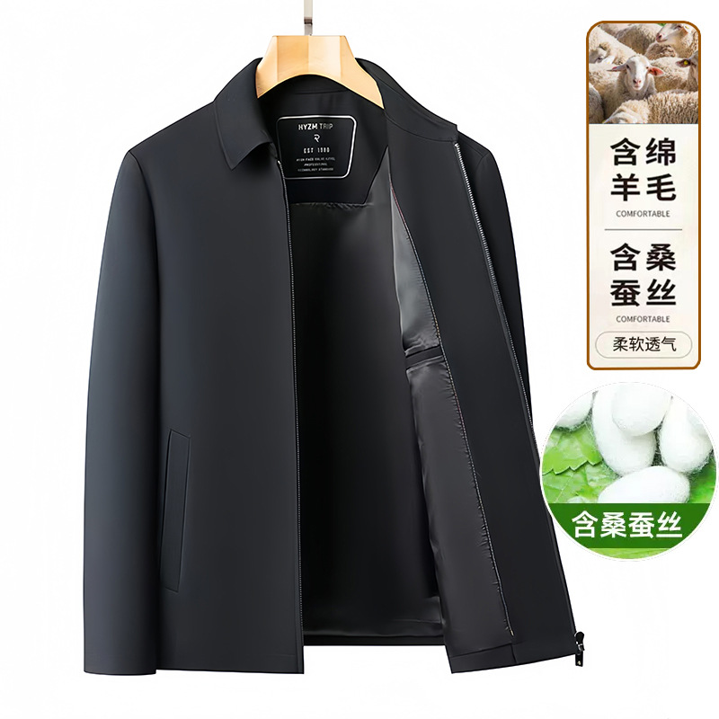 Men's woolen silk casual jacket