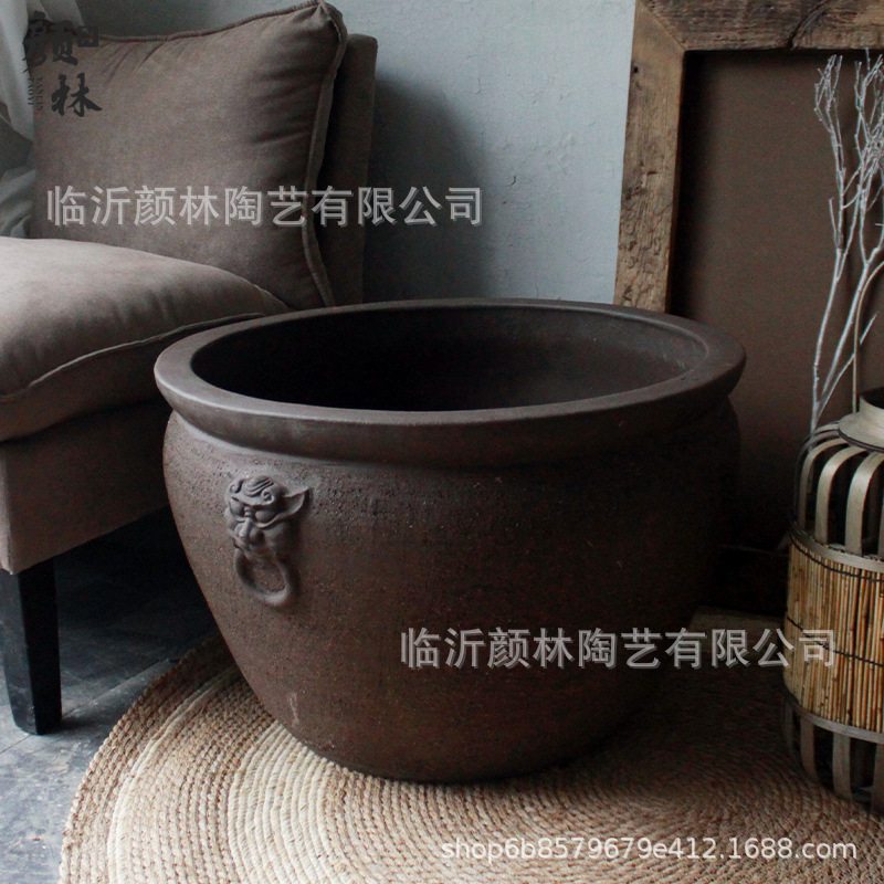 Arena púrpura gran maceta de agua jardín gran maceta ventilada maceta de cerámica gran maceta de gran calibre maceta de cerámica de tierra