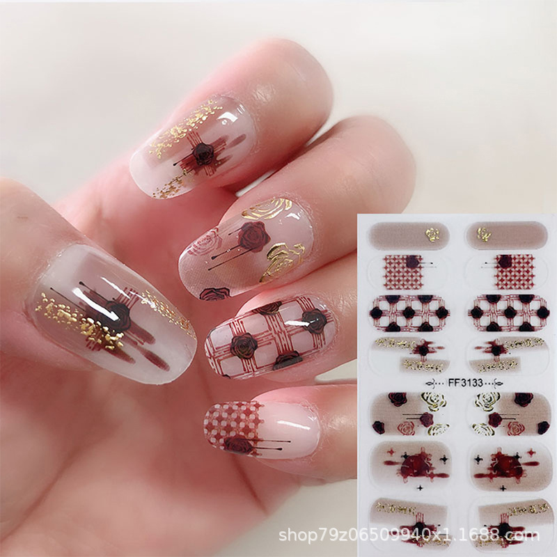 Pegatina de uñas de diamante de imitación 5D para hornear sin gel ins Halloween Navidad copo de nieve alce pegatina de uñas DIY pegatina de uñas