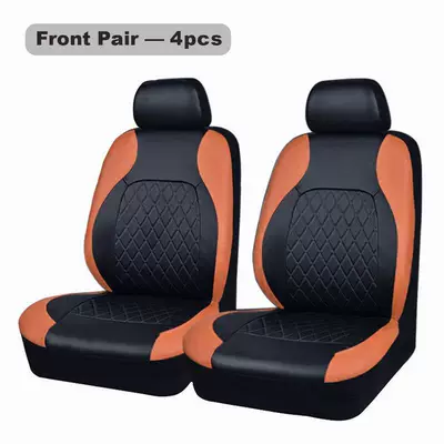 Seat cushion, seat cover Covers Made of Leather, a - brown-4-piece-set