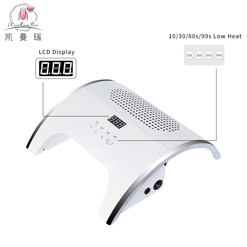 Lámpara de Uñas y Aspiradora de Uñas Dos en Uno con Sensor Inteligente, Lámpara de Fototerapia UV para Secado Rápido de Esmalte de Uñas en Gel