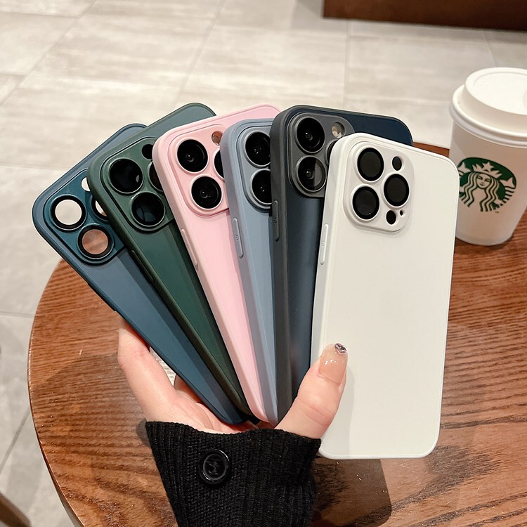 Applicable to iPhone13 frosted glass mobile phone shell Apple 14promax Pearl with lens 12 all-inclusive protective cover