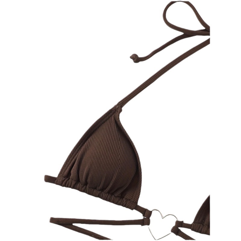 Traje de Baño Bikini 2023 de Color Sólido, Estilo Europeo y Americano, Traje de Baño de Dos Piezas para Mujer, Conjunto de Bikini Deportivo al por Mayor, Estilo Europeo y Americano