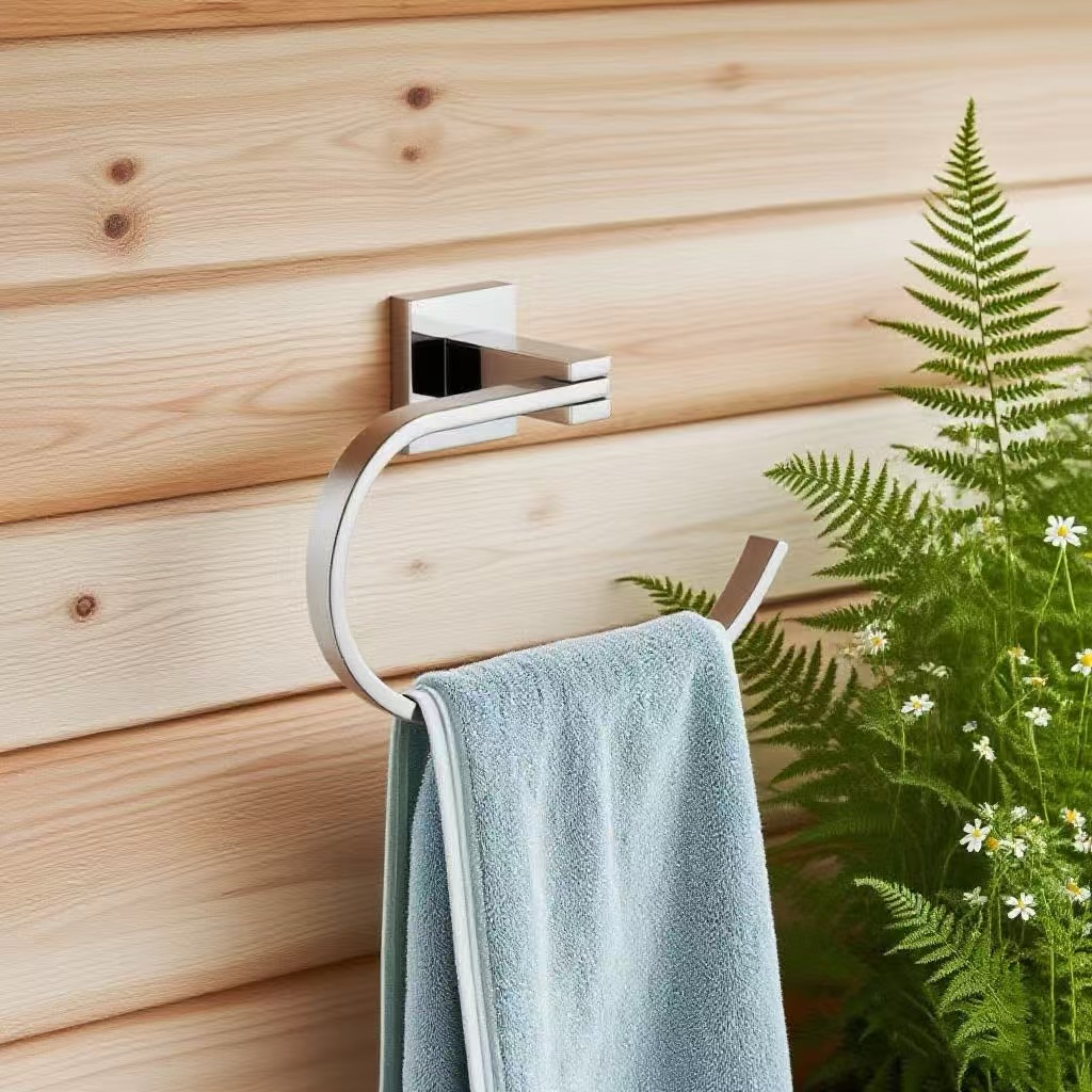 Fabricante directo de limpieza de seis piezas de colgantes de baño, estante de papel de aluminio, barra de toallas, estante de tazas