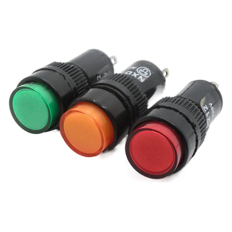 Поставка небольшой круглой сигнальной лампы Индикатор NXD-212 красный желтый зеленый трехцветное отверстие 12 мм