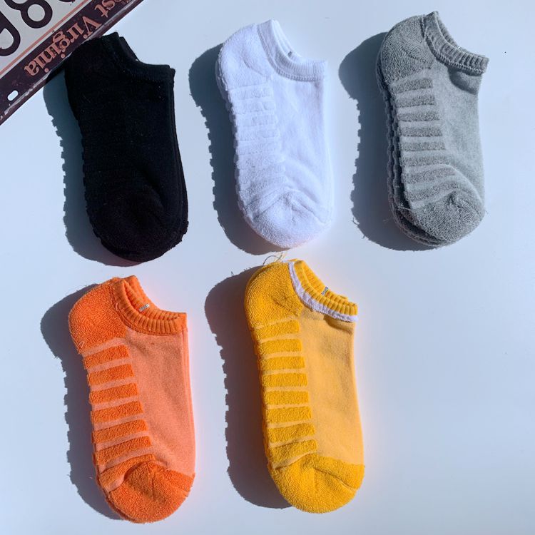 Caterpillar cotton socks men's boat Socks towel bottom shallow socks men's spring and summer low-top women's sports socks wholesale