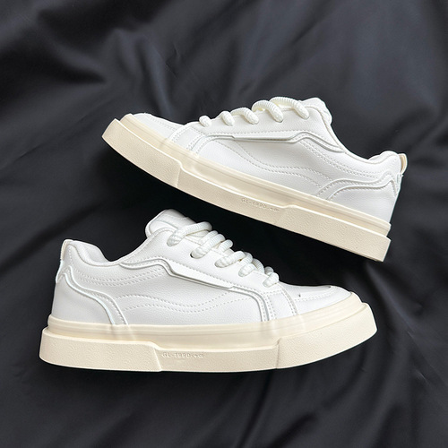 White shoes for men and women, same style couple shoes, autumn new sports and leisure sneakers, fashionable and versatile men's shoes