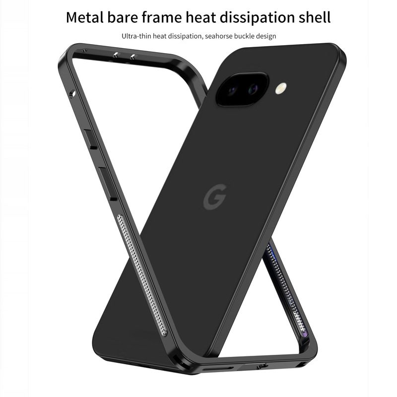 クロスボーダー Googlepixel9a 海馬バックルフレームシェル Google 9Pro 金属冷却携帯電話ケース Google 9 に適しています。|undefined