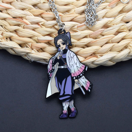 Two-dimensional animation peripheral Demon Slayer: Butterfly Ninja Insect Pillar Q version metal keychain pendant jewelry