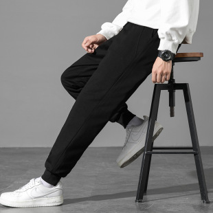 Winter New Knitted down Pants Waterproof Men's Fashion Casual Pants 90 White Duck down Thickened Warm Casual Pants Trendy