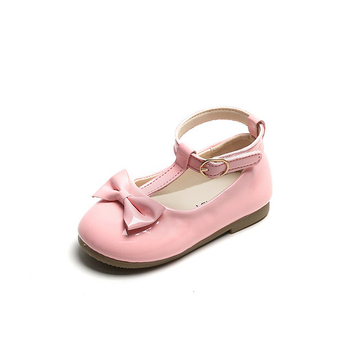 Spring and Autumn new baby girl's shoes, patent leather princess shoes, small and middle-aged girls' soft-soled Korean version of T-shaped red small leather shoes