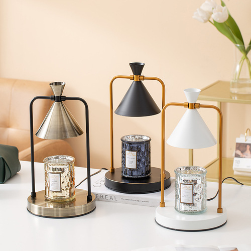 Aromatherapy lamp American retro melt candle table lamp bedroom dimmable melt wax lamp metal romantic fragrance candle lamp