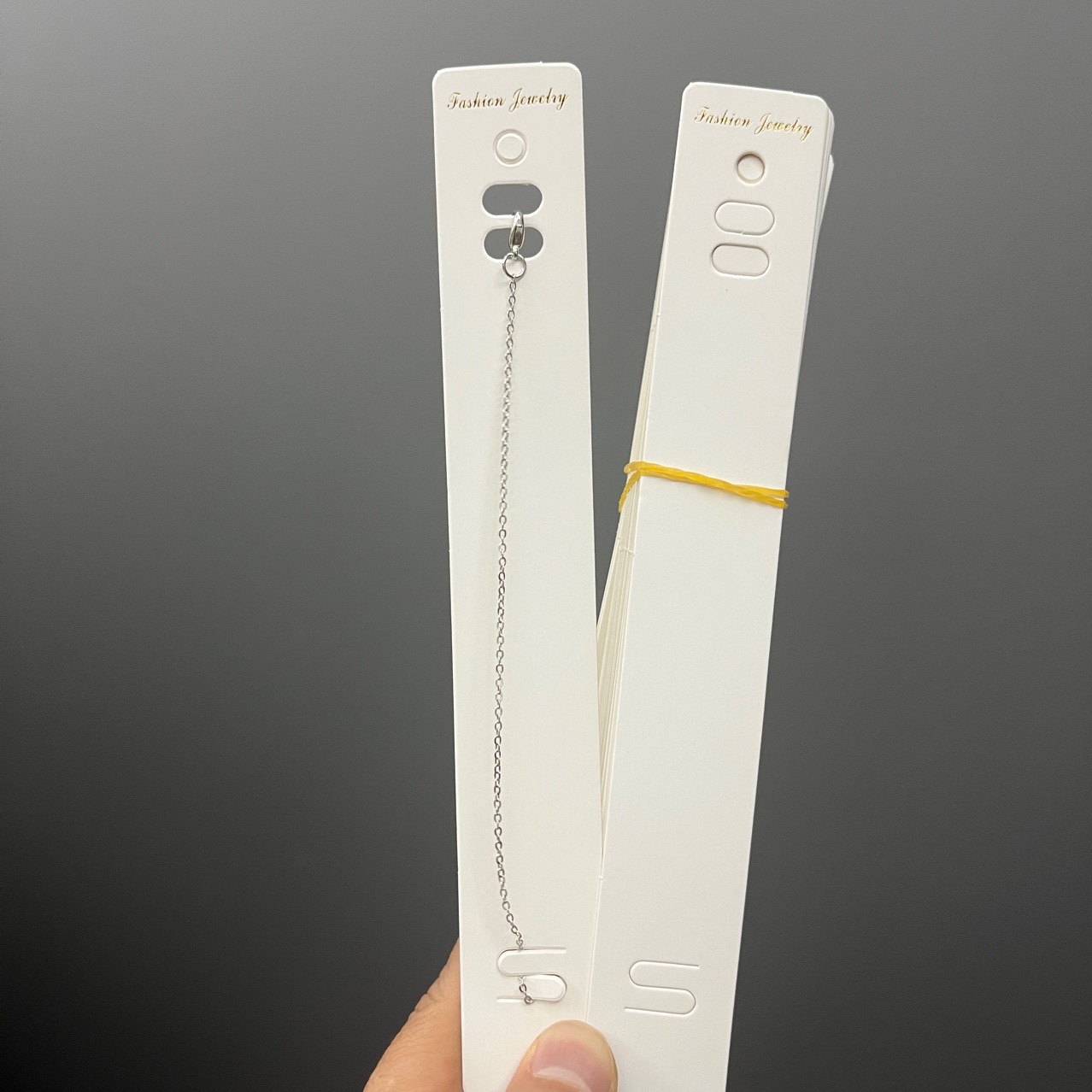 Kp913烫金手链包装吊牌卡片fashion jewelry细款脚链链条卡片吊卡