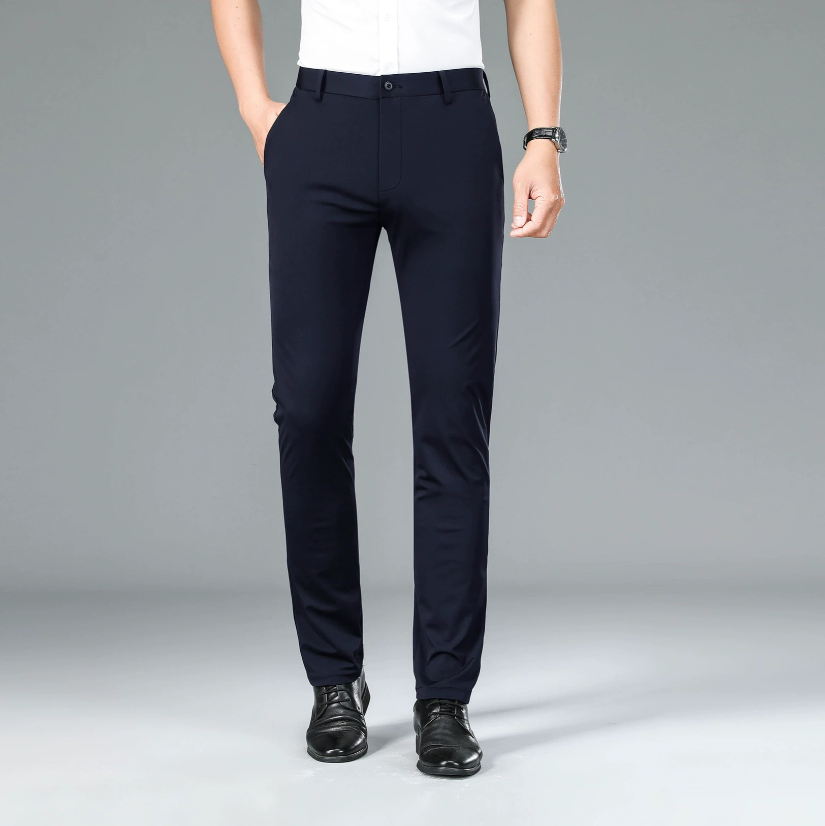 Мужские летние брюки 2024 из молочного шелка, однотонные, из ледяного шелка, быстросохнущие, тонкие, эластичные, длинные, повседневные, простые, универсальные