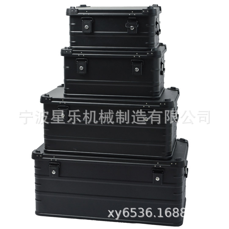 黑色铝镁合金户外露营收纳箱大容量车载工具箱源头厂家耐磨