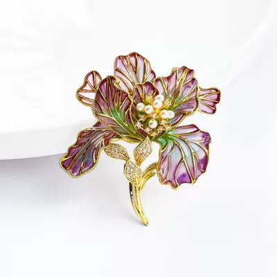 New Gradient Purple Enamel Peony Yaxa sancaqları