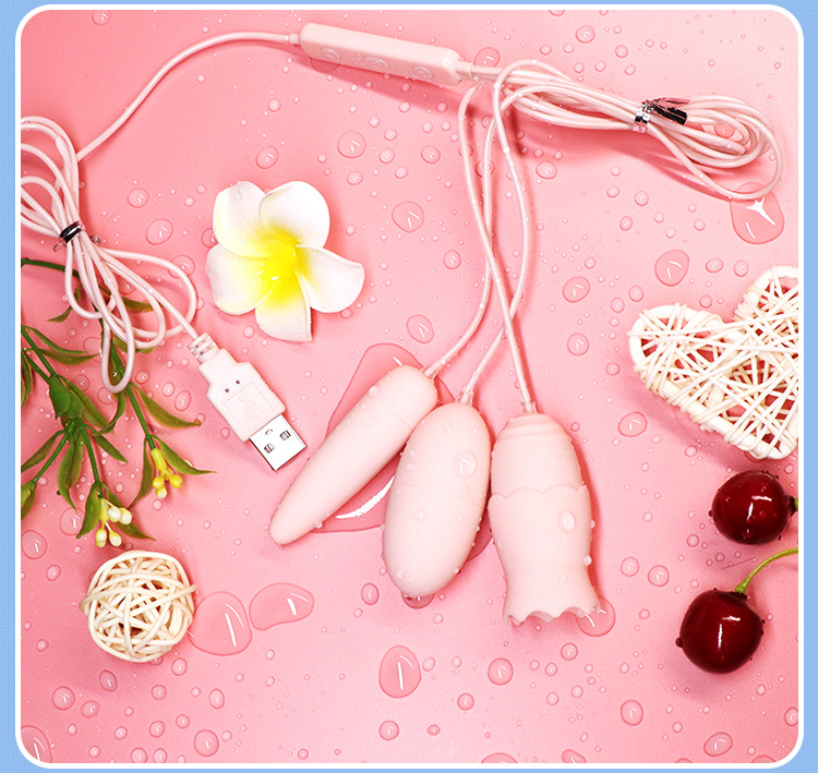 Vibrating Egg Set for Women, ABS Body, USB Electric Control, Pink — detail image 15