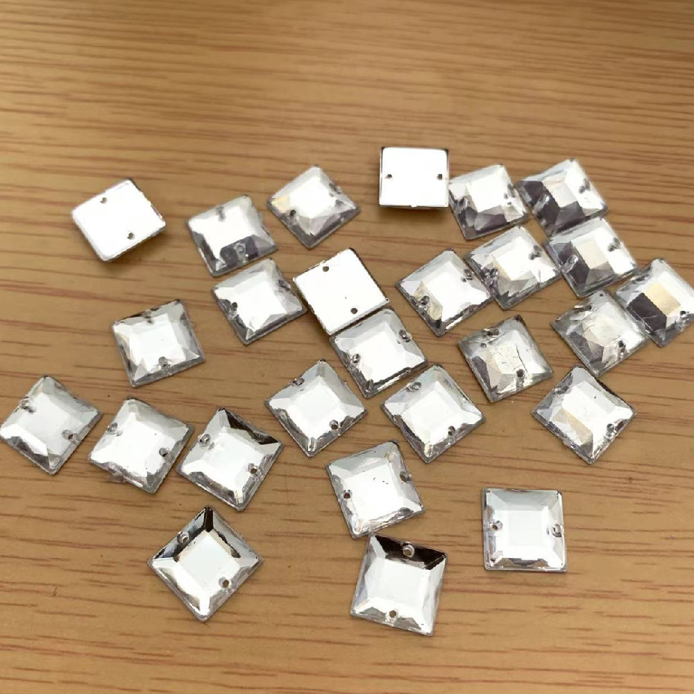 批发圆形有孔龟面饰品配件手缝钻平面仿台亚克力钻