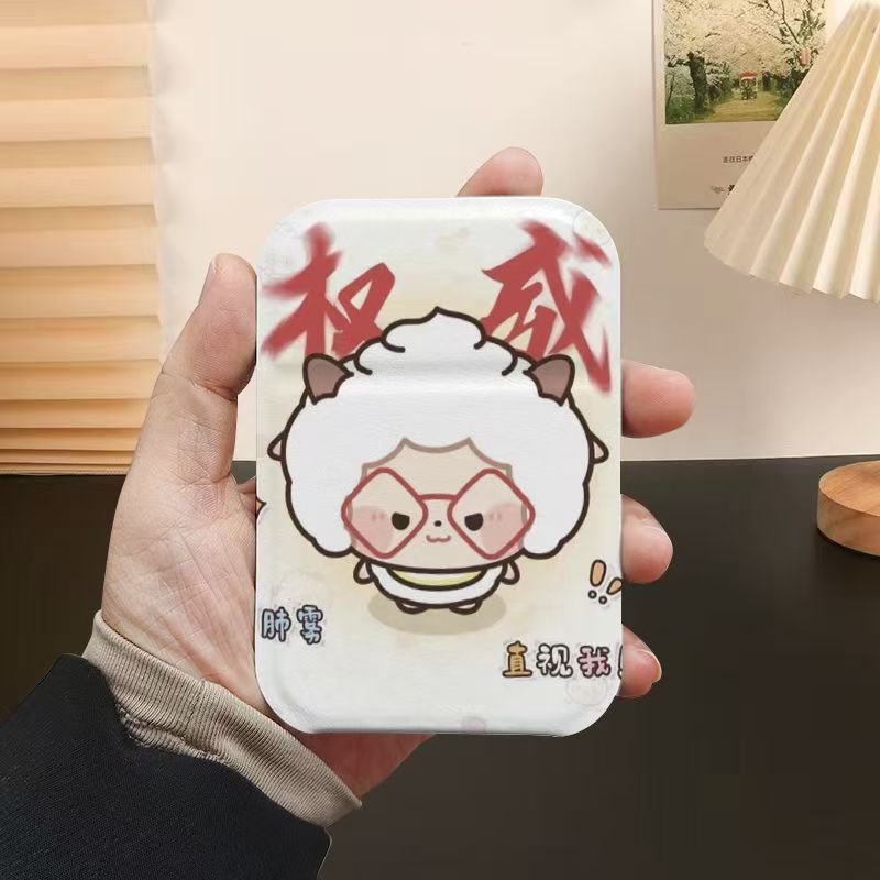 鯛焼きケイティ折り畳み鏡携帯旅行化粧鏡長方形軽豪華皮革転倒防止鏡|undefined