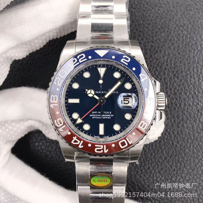 Popular Greenwich Cola anillo reloj correa de acero agua Ghost yate registro reloj automático mecánico impermeable reloj