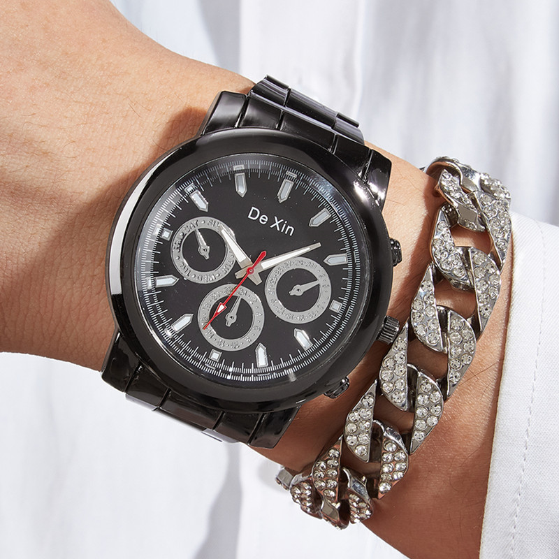 Comercio electrónico transfronterizo popular nuevo reloj de hombre luminoso estudiante masculino moda coreana correa de acero deportes reloj de cuarzo