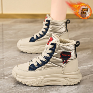 K6719 Shoes Women's New 2024 Autumn and Winter Women's Shoes Warm High Umbrella Cloth fleece-lined Thick Sole Increased Cotton Shoes