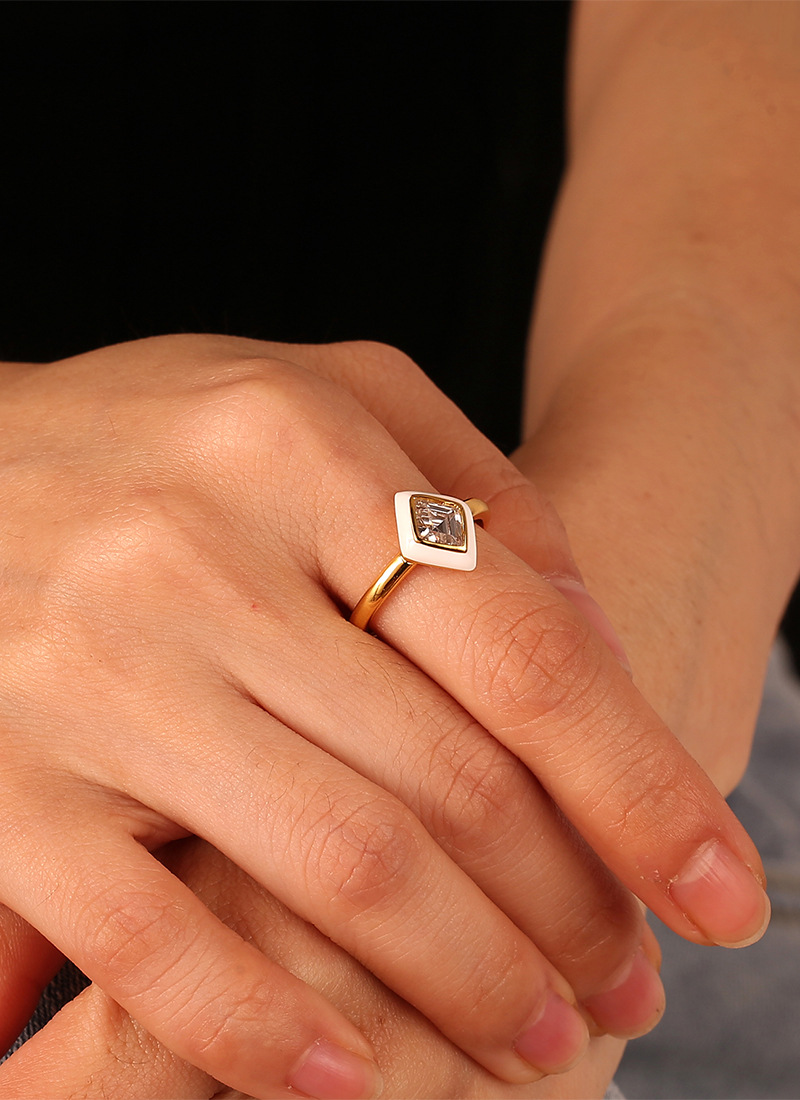 Simple Style Solid Color Copper Inlay Zircon Rings display picture 1